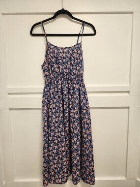 SHEIN Blue Floral Spaghetti Strap Maxi Dress
